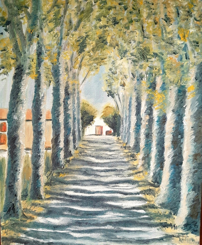 'Plane Tree Avenue', oil on canvas  24 x 30