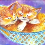 "Red kittens", pastel on paper, 24 x 30