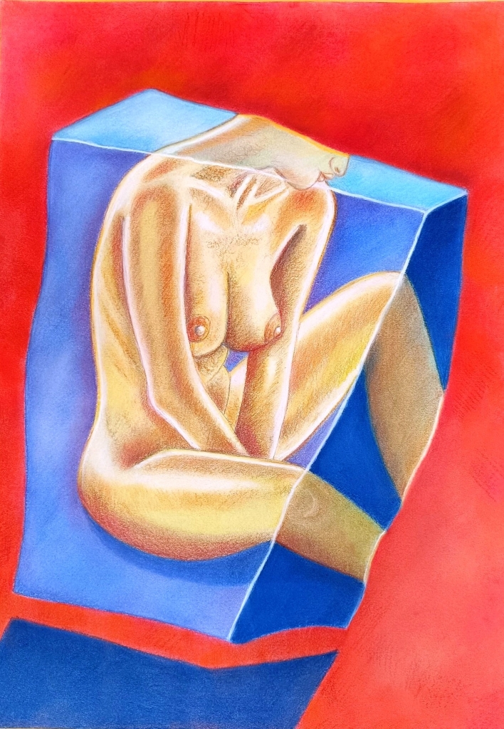 'Introversion  ', pastel on paper, 60 x 40
