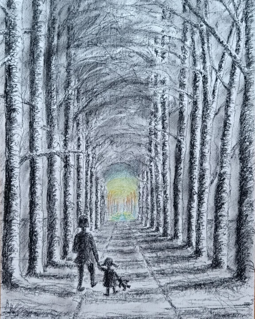 'Ukraine. The road to freedom', pastel on paper, 30 x 40