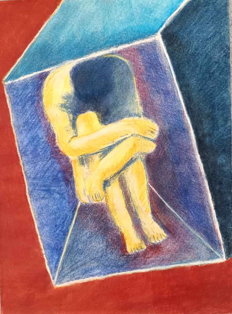 'Fear', pastel on paper, 30 x 40