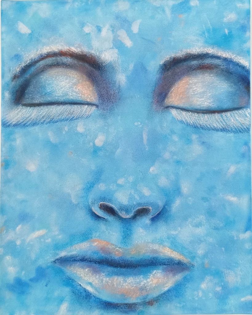 'Meditation', mixed painting technique,40 x 50