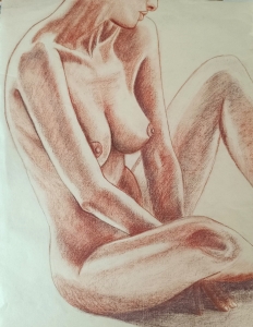 "Akt", Stift auf Papier, 60 x 40