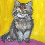 "The little cat", acrylic on canvas,  18 x 24