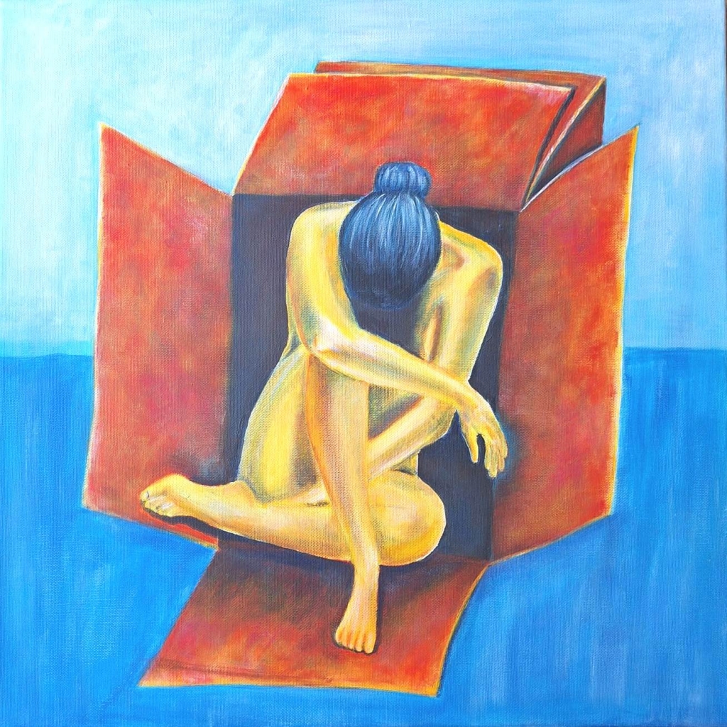 'No escape', acrylic on canvas, 50 x 50