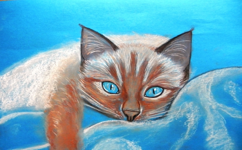'The Cat', pastel on paper,  34 x 48
