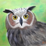 "The Owl", pastel on paper,  34 x 48