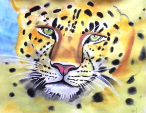 "The Leopard" Pastel on paper, 30 x 40