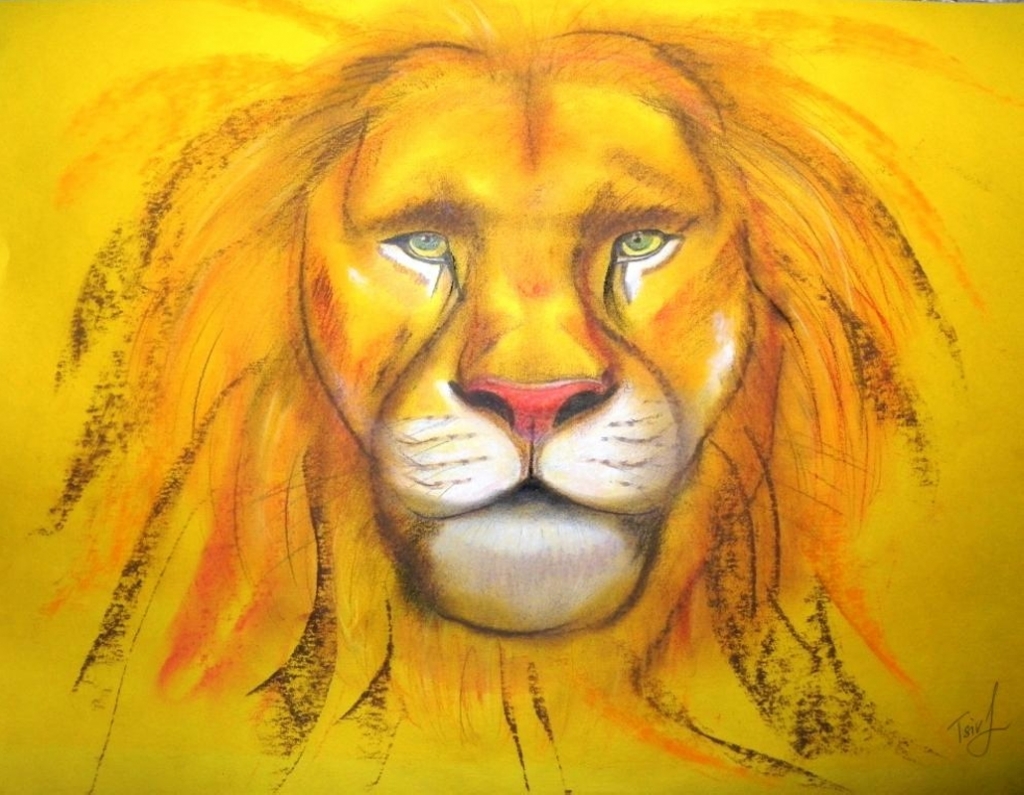 'The Lion Portrait' pastel on paper ,  34 x 48