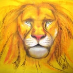 "The Lion Portrait" pastel on paper ,  34 x 48