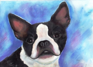 "The Bulldog", pastel on paper, 24 x 30